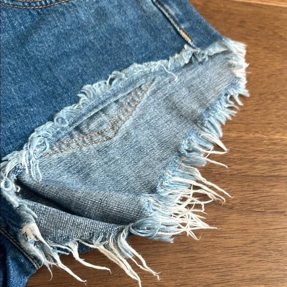 Rag and Bone Denim Blue Frayed Women's Shorts